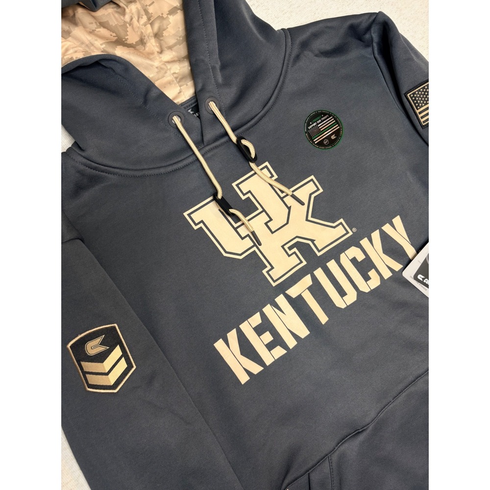 Colosseum Kentucky Wildcats OHT Military Appreciation Hoodie‎ Mens Medium Grey